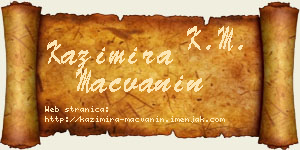 Kazimira Mačvanin vizit kartica